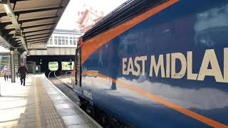 (4K) East Midlands trains 43043+43076 clags away from Nottingham heading for London