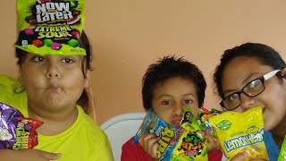 Extreme sour candy challenge with no faces😝/sour and sweet// candy  challenge