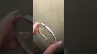 Custom Made Cartier Love Bangle Bracelet Small Model 18K White Gold Pave With Diamonds