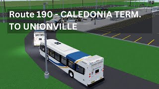 190 from Caledonia Terminal to Unionville