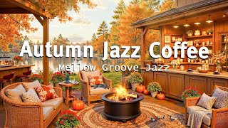 Chill Autumn Day & Soft Jazz Music 🍂 Cozy Fall  Ambience & Crackling Fireplace to Relax