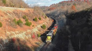 Maroon SD40T-2 on OHCR MILL + two WE Trains - 11/10/2023