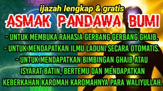 program ijazah ilmu hikmah ASMAK PANDAWA BUMI