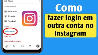 Como fazer login em outra conta no Instagram 2024 | Instagram Login em outra conta