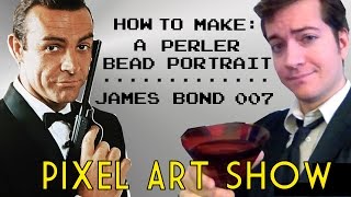 Perler Bead Portrait Tutorial: James Bond Project - Pixel Art Show