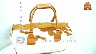 LARGE!! Natural COWHIDE Duffel Bag | Hair On Leather TRAVEL Bag | Real Cow hide Luggage Bag