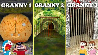 All Sewer Escape - Granny vs Granny Chapter Two vs Granny 3 With Shinchan and Nobita