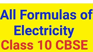 Class 10 Science Electricity most important formula / Board Exams most important Question