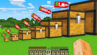 This is ALL SIZE BIGGEST CHEST in Minecraft !!! Giant Biggest Chest Challenge !!!