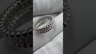 Custom Made Van Cleef Arpels Perlee Pearl Ring 18K White Gold With Diamonds