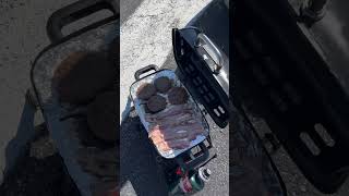 Grilling out at a rest stop while going to Atlantic city good idea #food #grill #burgers #subscribe