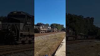 Extremely HIGH Pitch Power DUO "coasting into downtown" Norfolk Southern #4103 - #153  @rider22