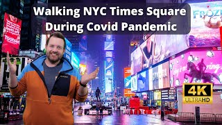 New York City Tour 4K Walking At Night [What Does Times Square Look Like During Covid Pandemic]