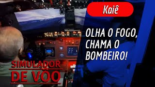 Kaiê pousou um avião com fogo no trem de pouso em um simulador de vôo em Galeão #pilotodeaviao #fly