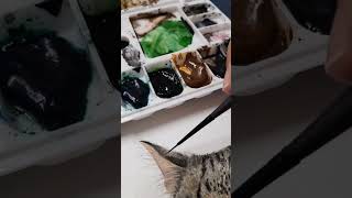 gato em aquarela, detalhes!