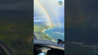 Breathtaking Cockpit View Over Hawaii's Coastline | Stunning Rainbow Over the Ocean #cockpitview