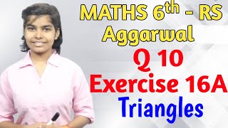 Rs Aggarwal - Exercise 16A - Question Number 10 -Chapter 16 Triangles-Math Class 6| Basic Math Glory