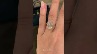 Emerald Cut Hidden Halo Style Moissanite Engagement Ring #ytshort #engagmentring #ringgoals #yt