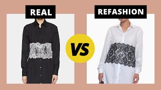 Men's Shirt Upcycled into Lace Shirt Dress Refashion | DIY Designer Dupe