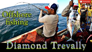 Huge Diamond Trevally fishing - jigging  Deep Sea #offshore