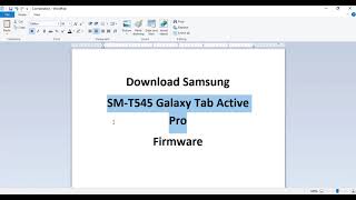 How To Download Samsung SM-T545 Galaxy Tab Active Pro Stock Firmware (Flash File) For Android Device