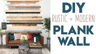 DIY Modern Rustic Plank Wall