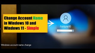 How to change Windows account name | Change windows user name on logon screen Windows 10 and 11