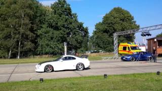 Toyota Supra almost crash at the track