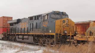 CSX intermodal train with DPU heads west through Goodman yard(Q009-13)