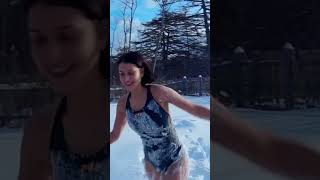 Swimming in snow ❄️ #snow #travel #snowfall #usa #tiktok #youtubeshorts #youtube