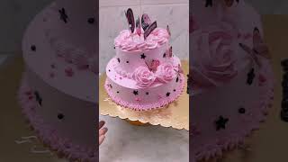 Black Pink Birthday Theme Cake #blackpink #shorts #themecake  #youtubeshorts #cakedesign