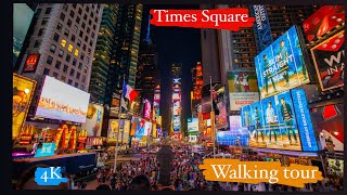 Times Square | Walking tour | 4K