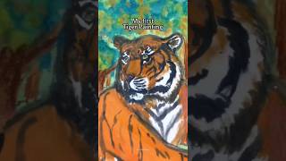 My childhood tiger painting and most recent tiger painting, over 20 years apart