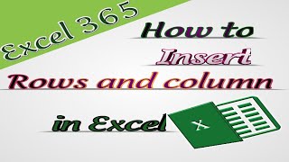 How to insert the rows and column in excel sheet on window 10.