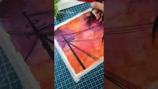 How To Make Sky In Flow Technique #art #painting #watercolor #shorts #satisfying #drawing #nidhipant