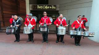 Chinese New Year 2018 Drummers On  Sidewalk