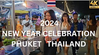 Unexpected Ending to the 2024 New Year’s  Celebration in Phuket Thailand 🇹🇭 in 4K Ultra HD