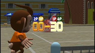 Super Monkey Ball 2: Monkey Tennis 4 player Netplay 60fps