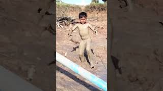 My villager pumping water out for catch many fish in mud #shorts