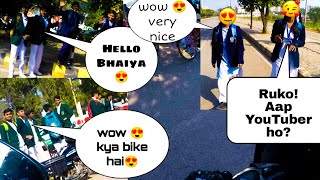 School Boys & Girl reaction 🤩😍 || On My loundest R15 V4 Sc project exhaust 😅@Sanjaybhaivlog302