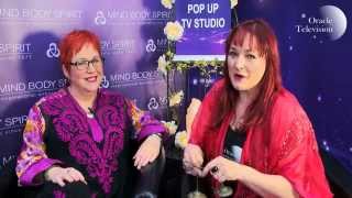 Nina Ashby talks to Carrie Kirkpatrick at the Oracle TV Pop Up Studio @ Mind Body Spirit Festival