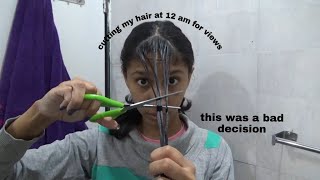 cutting my hair at 12am for views