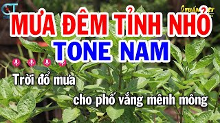 Karaoke Mưa Đêm Tỉnh Nhỏ Tone Nam ( C#m ) Nhạc Sống Mới || KaraokeTuấn Kiệt