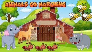 Animals go marching | nursery rhymes | kids poems station