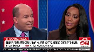 'Funny' Trump took advantage at Al Smith dinner of absent Harris: media analyst