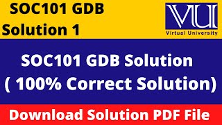 soc101 gdb solution 2023 || Download File in  PDF