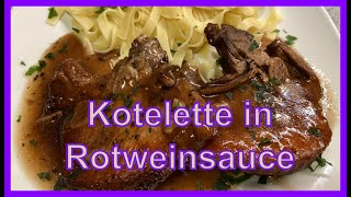 Kotelette in Rotweinsauce