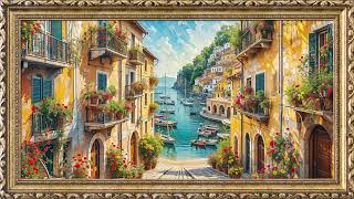 The Artistic Serenity of a Mediterranean Village | 8 Hours Framed TV Screensaver | 4K Wallpaper