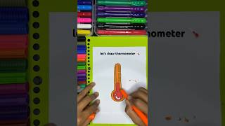 How to draw thermometer - Cara menggambar termometer mudah - Oil pastel drawing