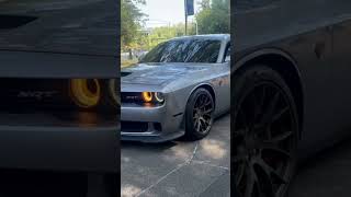 Hellcat challenger pulls into the car show with a GRAND entrance  #burpletune #hellcat #mopar